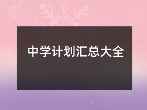 中學(xué)計劃匯總大全
