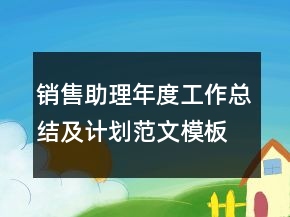 銷售助理年度工作總結及計劃范文模板