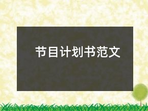節(jié)目計劃書范文