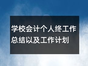 學(xué)校會計個人終工作總結(jié)以及工作計劃范文