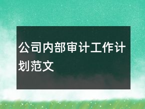 公司內(nèi)部審計工作計劃范文