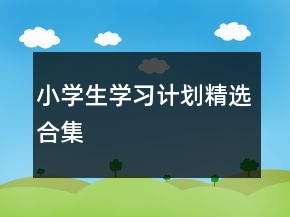 小學(xué)生學(xué)習(xí)計(jì)劃精選合集
