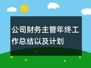 公司財務(wù)主管年終工作總結(jié)以及計劃
