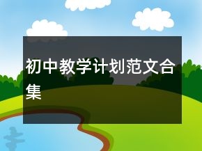 初中教學(xué)計劃范文合集