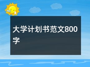 大學(xué)計劃書范文800字