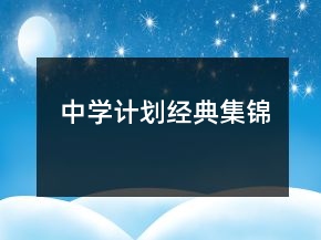 中學(xué)計(jì)劃經(jīng)典集錦