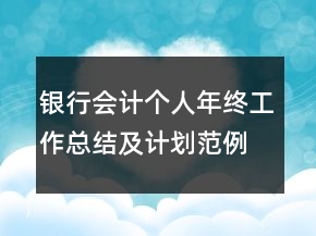 銀行會計個人年終工作總結(jié)及計劃范例