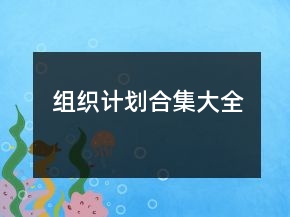 組織計劃合集大全