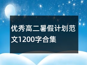 優(yōu)秀高二暑假計劃范文1200字合集