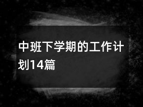 中班下學(xué)期的工作計(jì)劃14篇