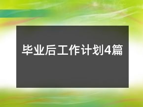 畢業(yè)后工作計劃4篇
