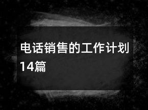 電話銷售的工作計劃14篇
