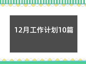 12月工作計(jì)劃10篇