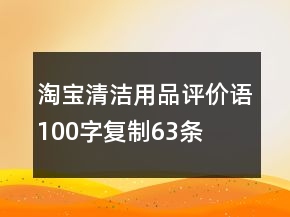淘寶清潔用品評(píng)價(jià)語(yǔ)100字復(fù)制63條