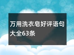 萬用洗衣皂好評語句大全63條