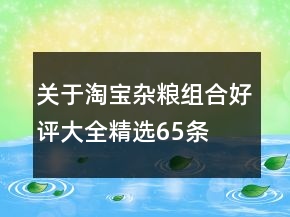 關(guān)于淘寶雜糧組合好評(píng)大全精選65條
