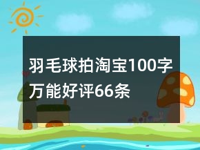 羽毛球拍淘寶100字萬能好評66條