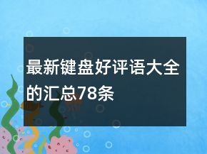 最新鍵盤好評語大全的匯總78條