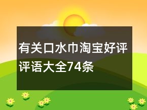 有關(guān)口水巾淘寶好評評語大全74條