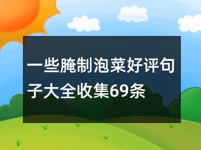 一些腌制、泡菜好評(píng)句子大全收集69條