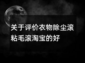 關(guān)于評(píng)價(jià)衣物除塵滾、粘毛滾淘寶的好評(píng)精選62條