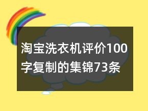 淘寶洗衣機評價100字復制的集錦73條