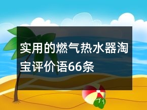 實用的燃氣熱水器淘寶評價語66條