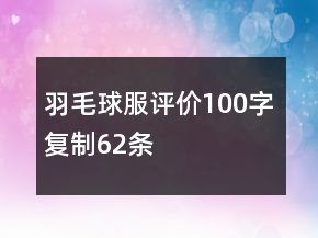 羽毛球服評(píng)價(jià)100字復(fù)制62條