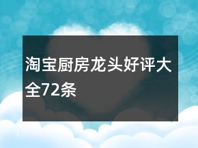 淘寶廚房龍頭好評(píng)大全72條