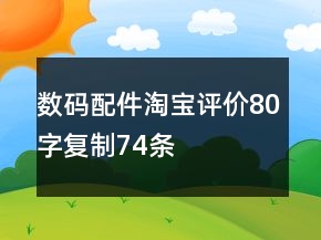 數(shù)碼配件淘寶評價(jià)80字復(fù)制74條