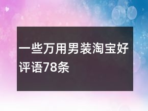 一些萬用男裝淘寶好評語78條