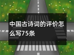 中國古詩詞的評價怎么寫75條