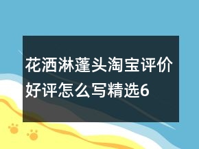 花灑、淋蓬頭淘寶評(píng)價(jià)好評(píng)怎么寫精選67條
