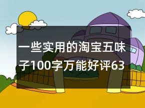 一些實用的淘寶五味子100字萬能好評63條