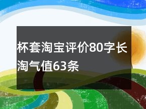 杯套淘寶評(píng)價(jià)80字長淘氣值63條