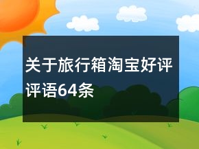 關(guān)于旅行箱淘寶好評(píng)評(píng)語(yǔ)64條