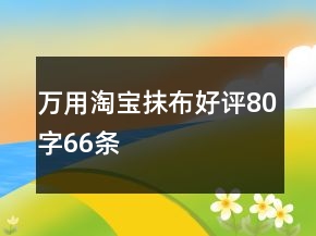 萬用淘寶抹布好評80字66條