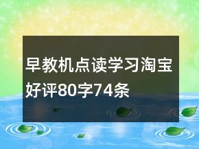 早教機(jī)、點(diǎn)讀學(xué)習(xí)淘寶好評(píng)80字74條