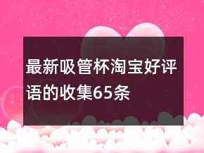 最新吸管杯淘寶好評(píng)語(yǔ)的收集65條