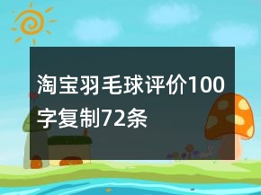 淘寶羽毛球評(píng)價(jià)100字復(fù)制72條