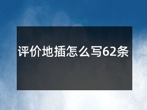 評(píng)價(jià)地插怎么寫(xiě)62條