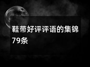 鞋帶好評評語的集錦79條