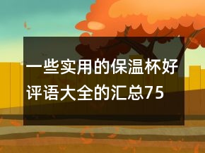 一些實用的保溫杯好評語大全的匯總75條