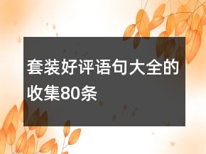 套裝好評(píng)語(yǔ)句大全的收集80條