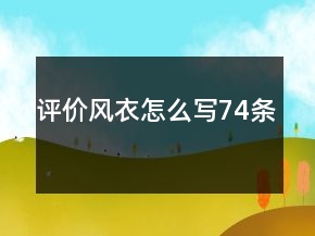 評(píng)價(jià)風(fēng)衣怎么寫74條