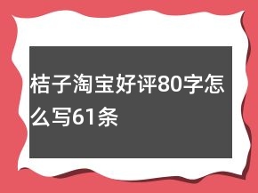桔子淘寶好評(píng)80字怎么寫(xiě)61條