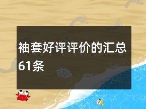 袖套好評評價的匯總61條