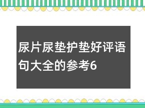 尿片、尿墊、護(hù)墊好評語句大全的參考68條