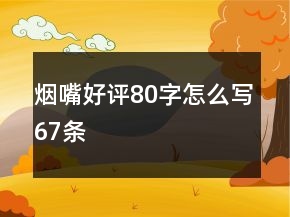 煙嘴好評80字怎么寫67條