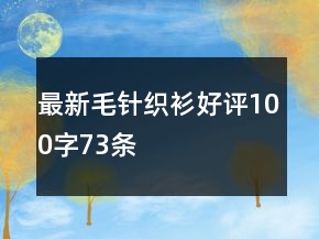 最新毛針織衫好評100字73條